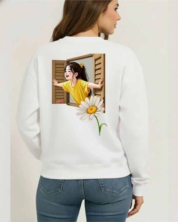 fancy designer with graphic print full sleeves sweetshirt for womans - L