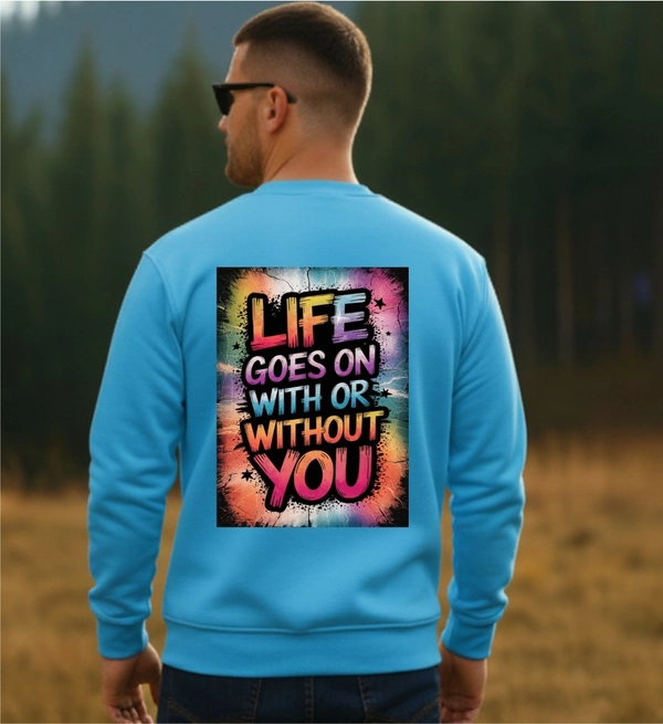 classic full sleeves sweetshirt with graphic print for unisex - M