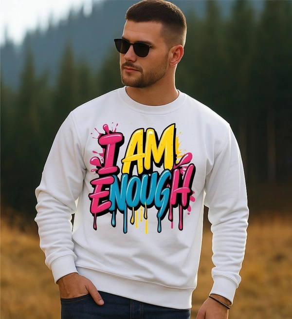 classic full sleeves sweetshirt with graphic print for unisex - S