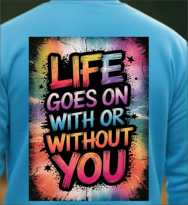 classic full sleeves sweetshirt with graphic print for unisex - M