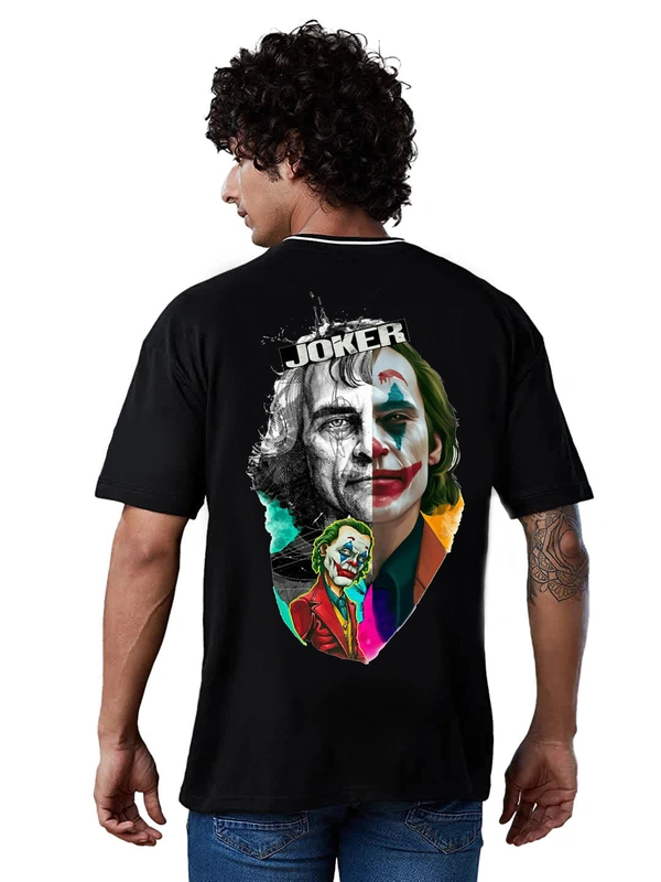 JOKER Graphic full Back print Oversized Drop Shoulder Stylish T-Shirt - L