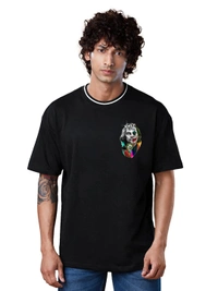 JOKER Graphic full Back print Oversized Drop Shoulder Stylish T-Shirt - L