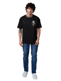 JOKER Graphic full Back print Oversized Drop Shoulder Stylish T-Shirt - L