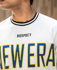 New Era 03 Printed Oversize Drop Shoulder White T Shirt - XXL