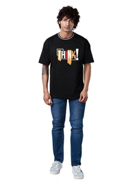 Think Out Side The Box Trending Stylish Oversized Drop Shoulder T-Shirt - M