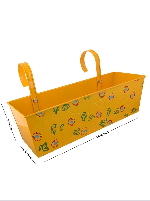 Handpainted Rectangle Planter Yellow