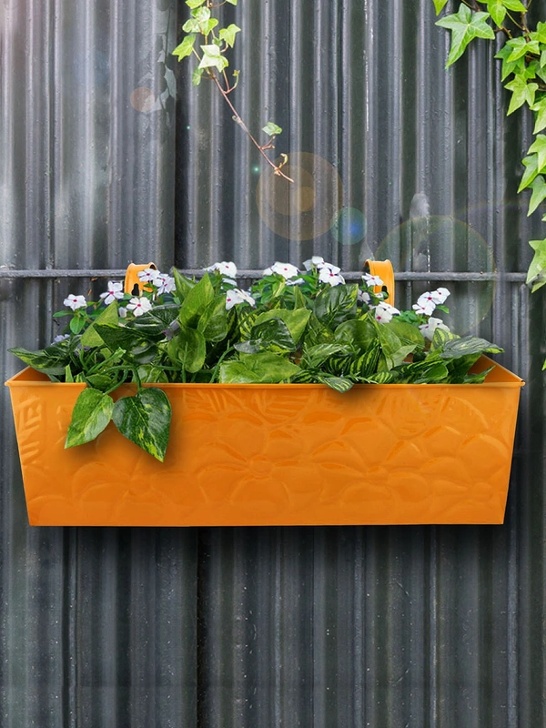 Embossed Rectangular Pot Yellow