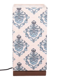 Block Print Lamp with Wooden Base