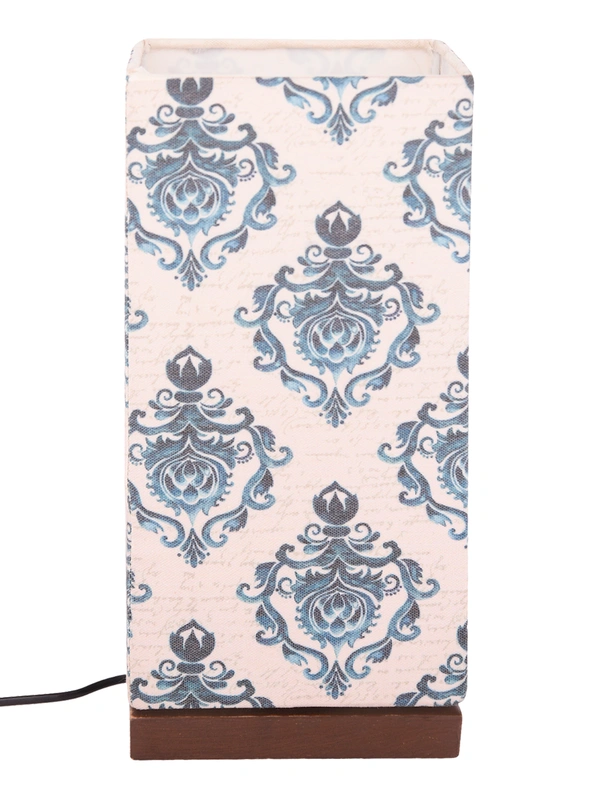 Block Print Lamp with Wooden Base