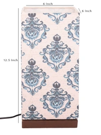 Block Print Lamp with Wooden Base