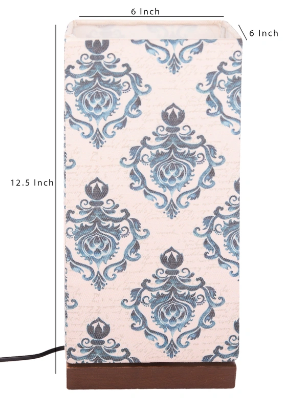 Block Print Lamp with Wooden Base