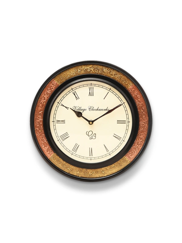 Round Embossed Brass with Polish 12 Inches