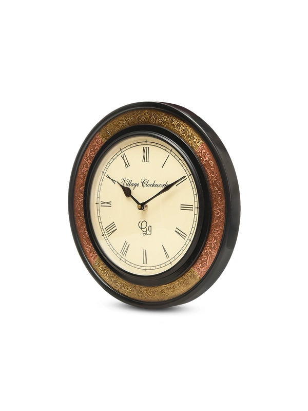 Round Embossed Brass with Polish 12 Inches