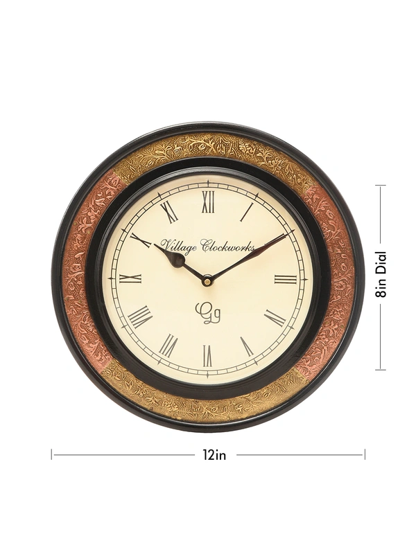 Round Embossed Brass with Polish 12 Inches