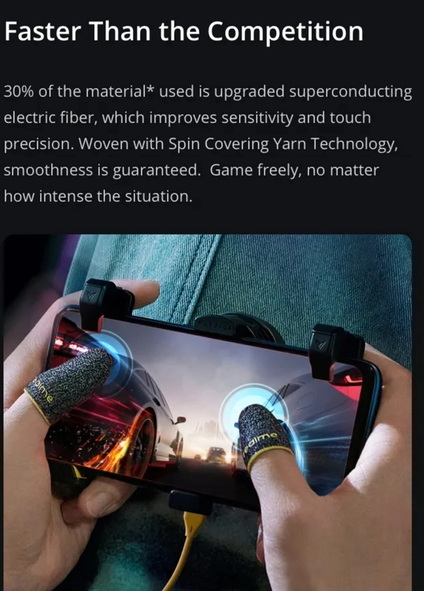 Realme Mobile Game Finger Sleeves - Mottled Black