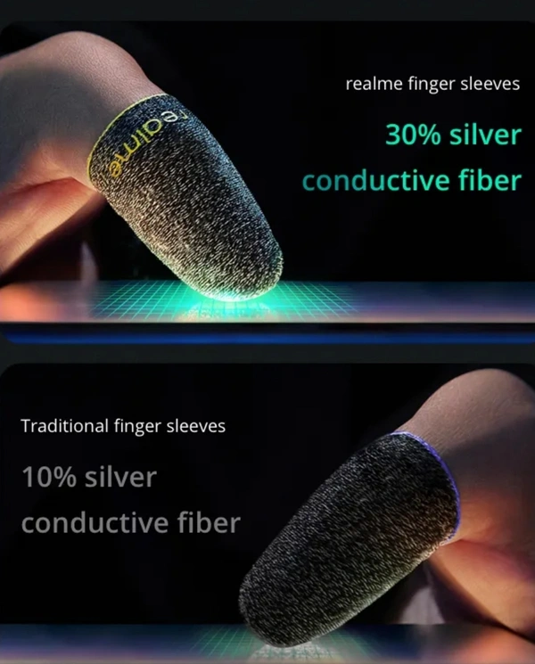 Realme Mobile Game Finger Sleeves - Mottled Black