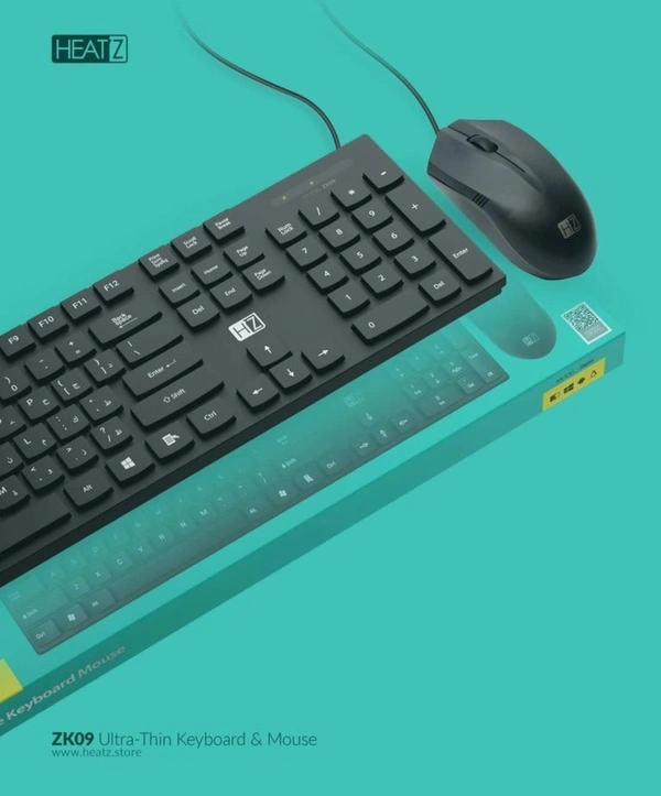 Heatz ZK09 Wired Keyboard & Mouse Combo - Black