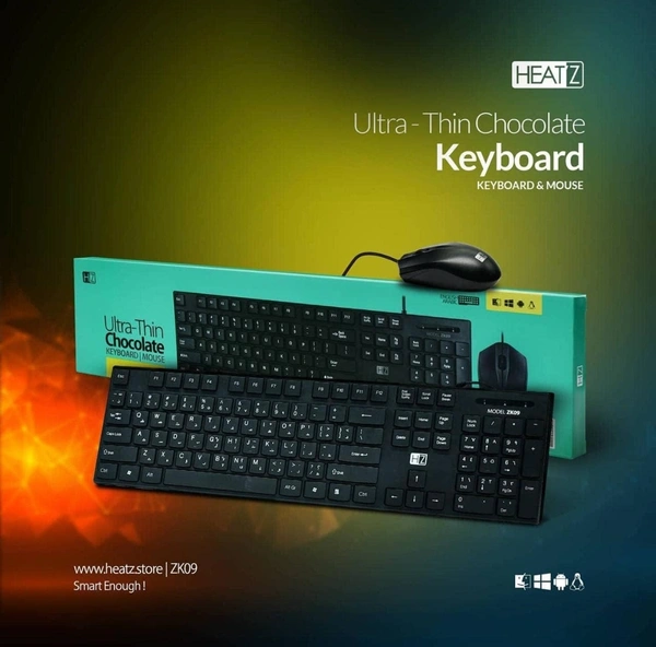 Heatz ZK09 Wired Keyboard & Mouse Combo - Black