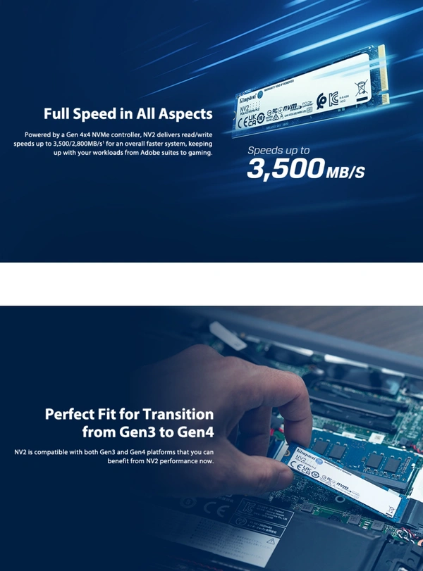 Kingston SSD KINGSTON NV2 Gen4 250gb NVMe