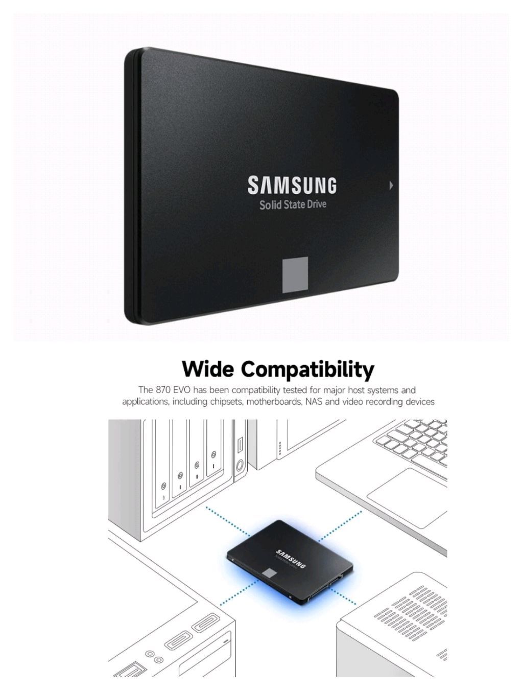 SSD Samsung 870 EVO MZ-77E500BW/AM 500gb SATA
