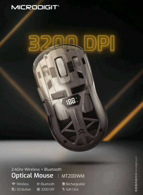 Microdigit MT200WM 2.4Ghz Wireless + Bluetooth 5D Mouse