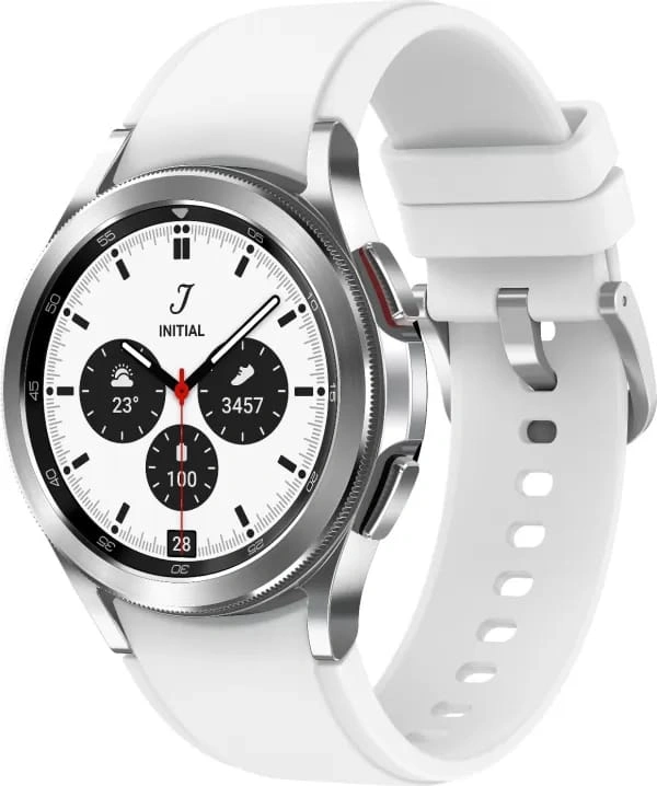 SAMSUNG Galaxy Watch4 ClassicBluetooth(4.2cm) (Silver Strap, Free Size)