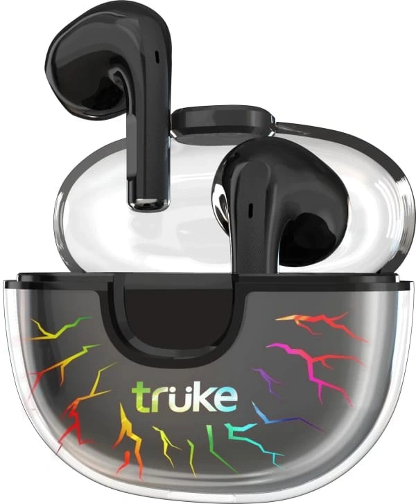 truke BTG Alpha Gaming TWS, 38H Playtime, 7RGBLEDs, AAC codec, Instant Pairing Bluetooth Headset(Black, True Wireless)