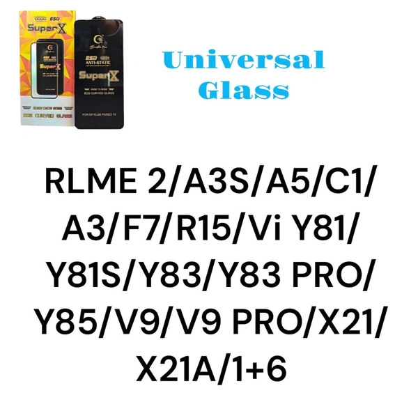 Vivo V9 / Y81 / Y83 / Y83 PRO / Y81S / Y85 / Z1 / Z3X / Y89 / V9 Youth / V9PRO / X21 / OPPO A3S / A5 / F7 / REALME 2 / C1 / 1+6 ( Super D Universal Glass )