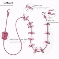 Clothes Hanging Rope With Clips 