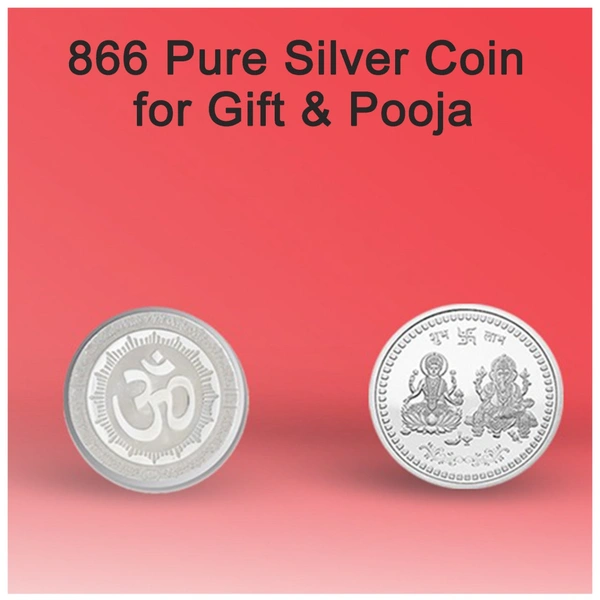 0866 Silver color Coin for Gift & Pooja (Not silver metal)