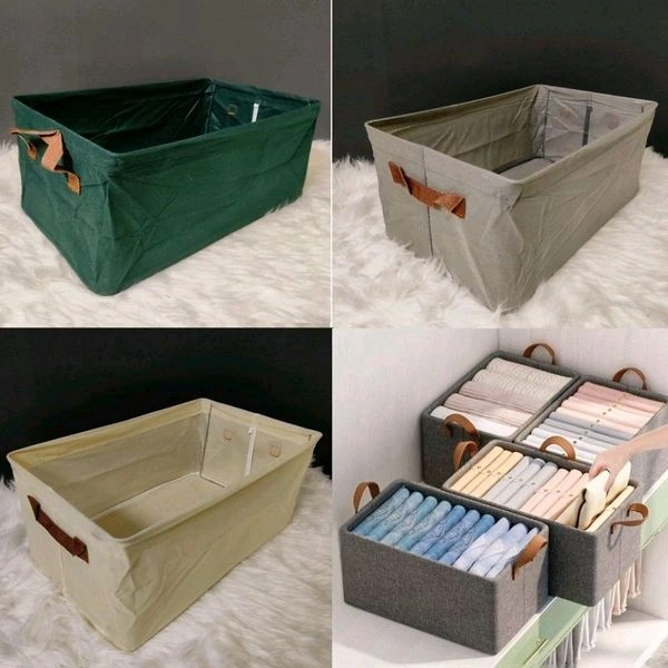High Quality Double Layered Solid Colored Foldable Cloth Organizing Storage Box With Steel Frame