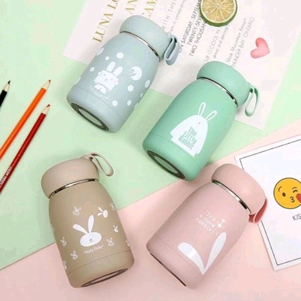High Quality Multicolored Cute Rabbit Bunny Glass Bottles With Thick Plastic Lamination