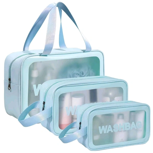 3 In 1 High Quality Luxury Look Waterproof Makeup, Cosmetics And Multipurpose Organising Wash Bag Set (3pcs) 