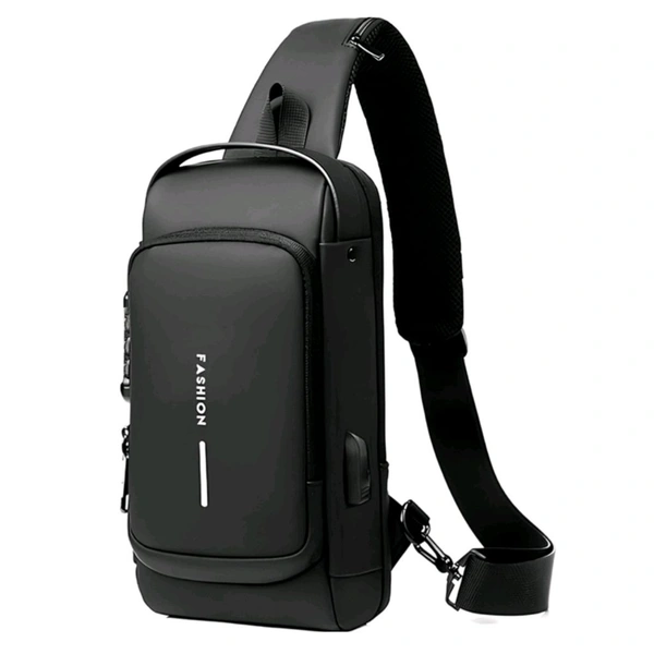 High Quality Trending Fashionable Travel Friendly Sling Bag With USB Port And Lock With Waterproof Material With Backpack And Chest Bag Support