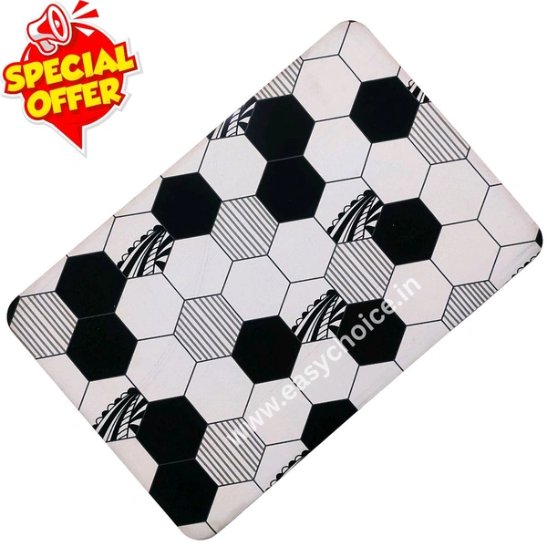 High Quality Cute Black And White Hexagonal Luxury Anti Slip Water Absorbing Mat PM18