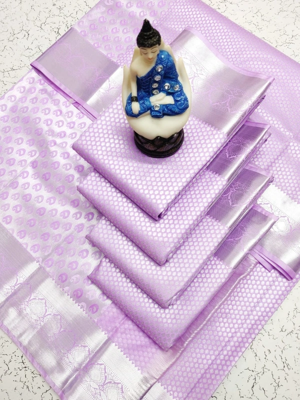 Kanjeepuram Pattern Silk Saree - Lavender