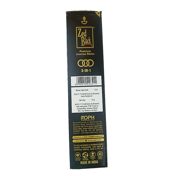 Zed Black Premium Incense Sticks - (12N ×₹12)