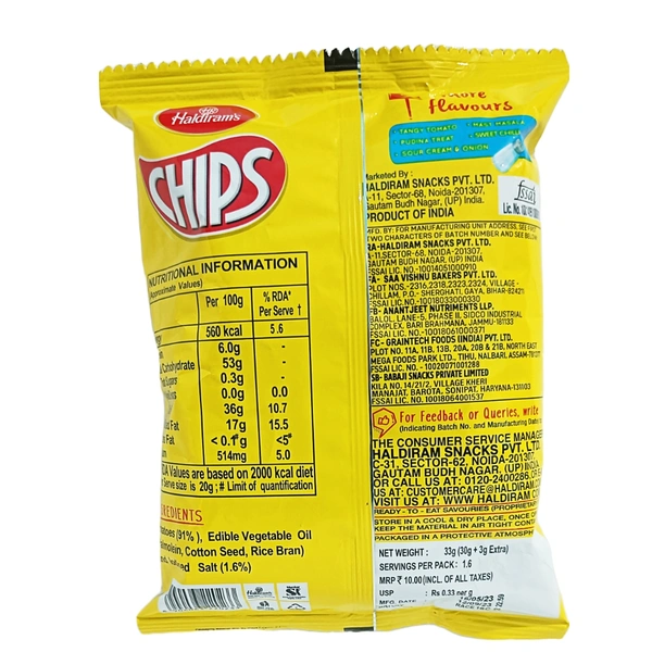 Haldiram's Chips Classic Salted - ₹10 (Pack Of 10) - 