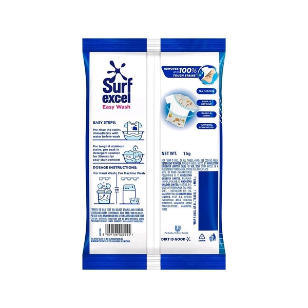 Surf Excel Easy Wash Detergent Powder (1 kg) - Pack of 1