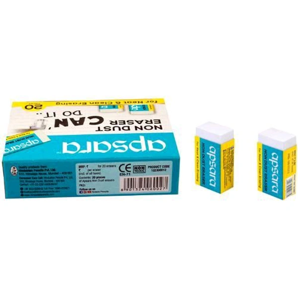 Apsara Non Dust Eraser - ₹3 (Pack Of 20)