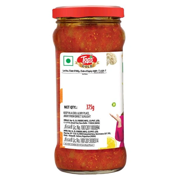 TOPS Gold Mixed Pickle - 375g. Glass Bottle