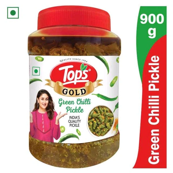TOPS Gold Green Chilli Pickle - 900g. PET Jar