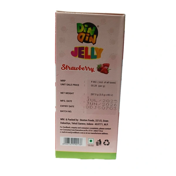 Din Din Jelly Strawberry - ₹1 (Pack Of 85)