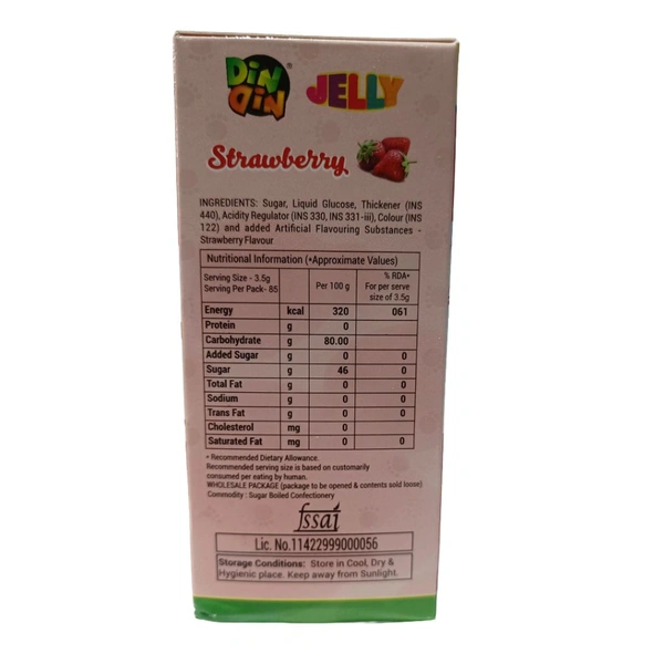 Din Din Jelly Strawberry - ₹1 (Pack Of 85)