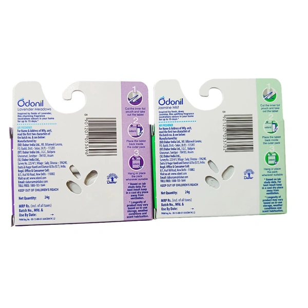 Odonil Air Freshener (Jasmine Mist & Levender Meadows) - ₹25 (Pack Of 10)