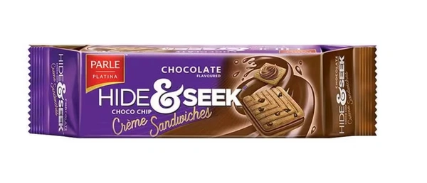 Parle Platina Hide & Seek Chocolate Choco Chip Creme Sandwiches Cookie, 100g+25g