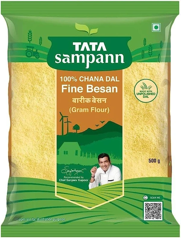 Tata Sampann Besan 100% Chana Dal (बेसन 500Gm) - 500 Gm, 1 Pack