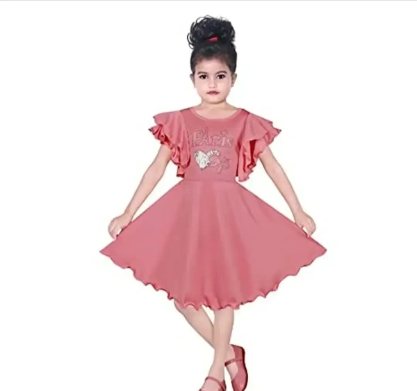 S.M MUNIF Dresses Trendy Dress for Baby/Kids Girls Frock Wedding Dress| Kids Fancy Frock Dresses Cotton Blend Fabric 11005068