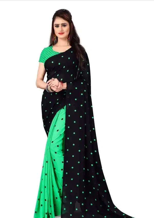Women's Multi Georgette Printed Fancy Party wear Saree With Unstitched Blouse 4356851