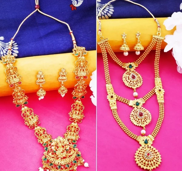 Traditional Designer Alloy Gold Plated Jewellery Set For Women 4596195